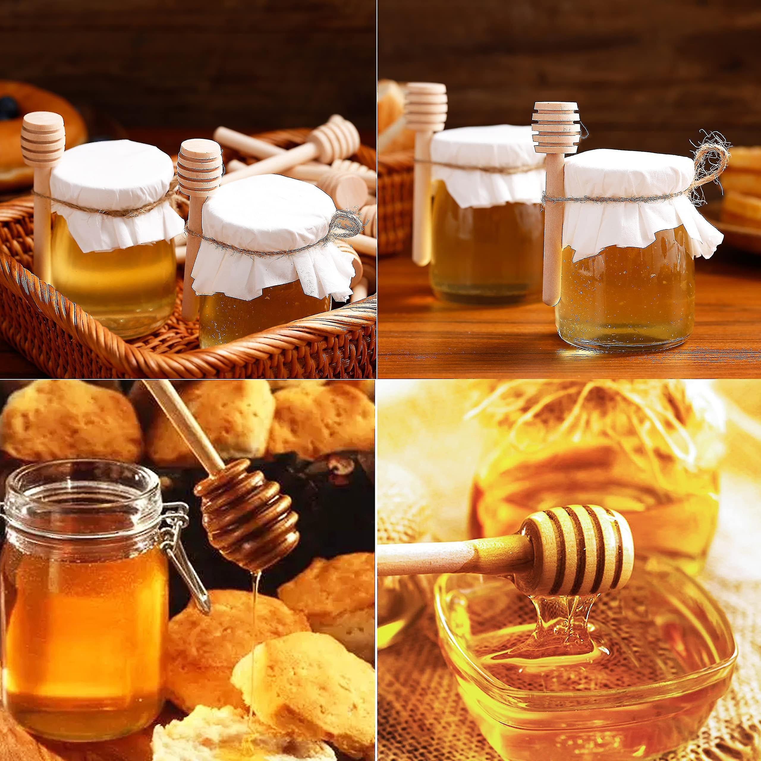 10 Pcs Honey Dipper Sticks， 3 Inch / 8 Cm Mini Wooden Honeycomb Stick， Small Honey Spoons Stirrer Stick For Honey Jar