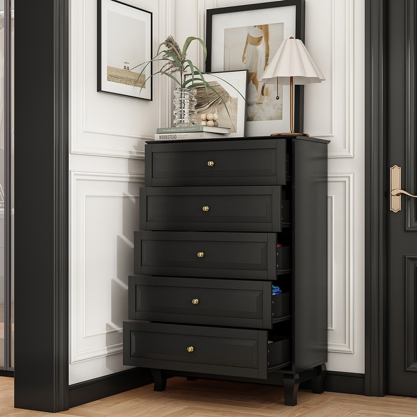 Side Tatble 5 Drawer Dresser Drawer Chest Tall Storage Cabinet - - 36594944