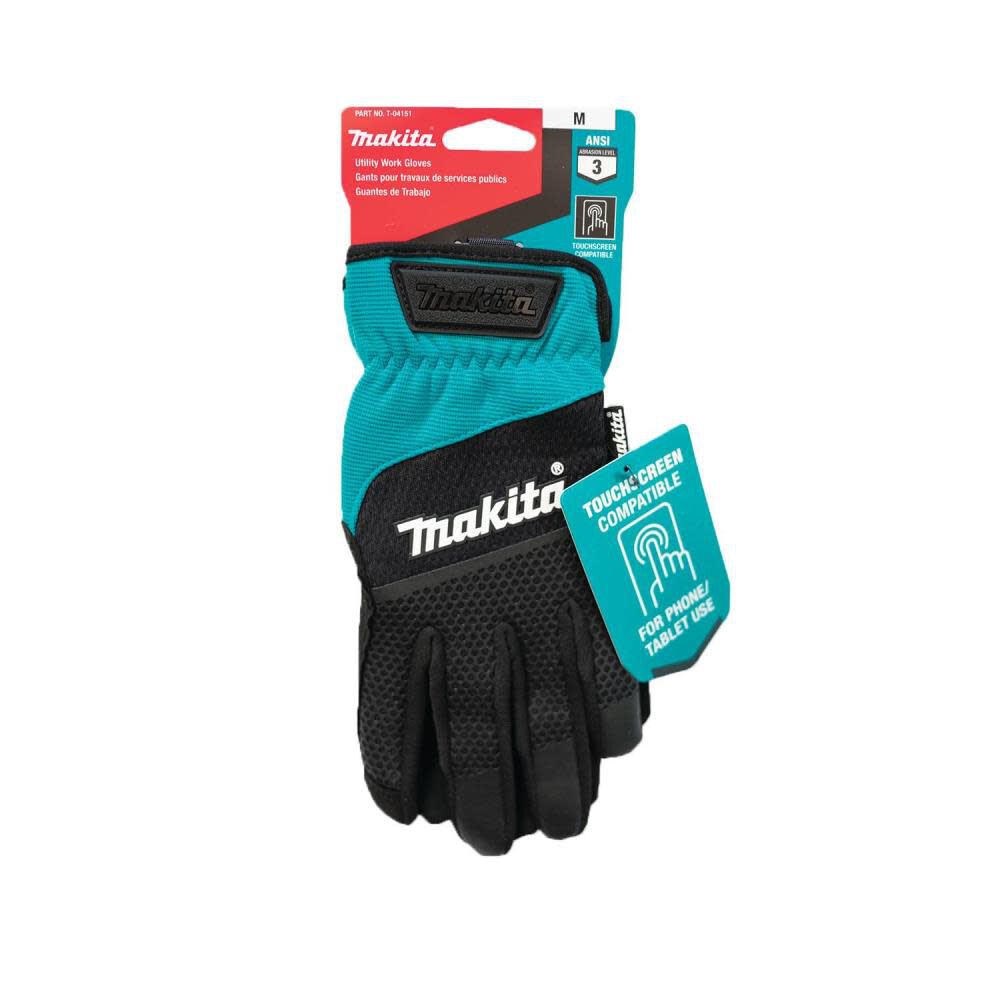 Makita Utility Work Gloves Open Cuff Flexible Protection Medium T-04151 from Makita