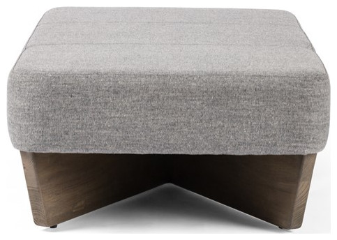 Flurin Large Ottoman Alcala Graphite   Transitional   Footstools And Ottomans   by Rustic Home Furniture Deco  Houzz