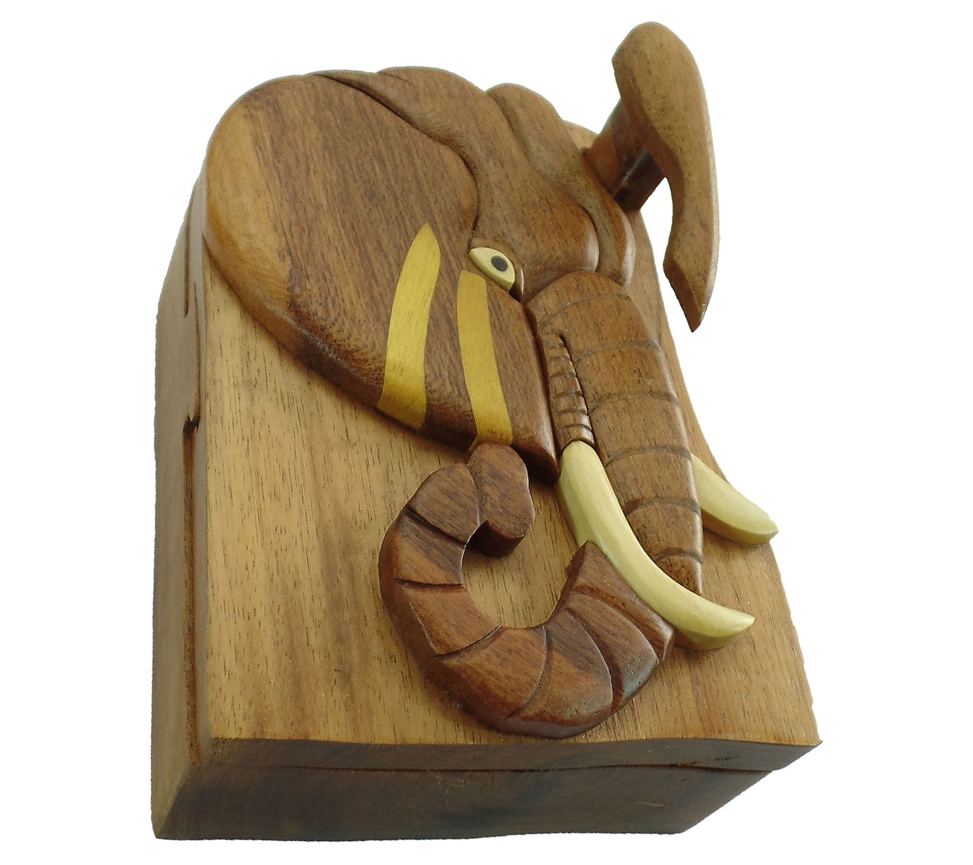 Carver Dan's Elephant Head Puzzle Box with Magnet Closures