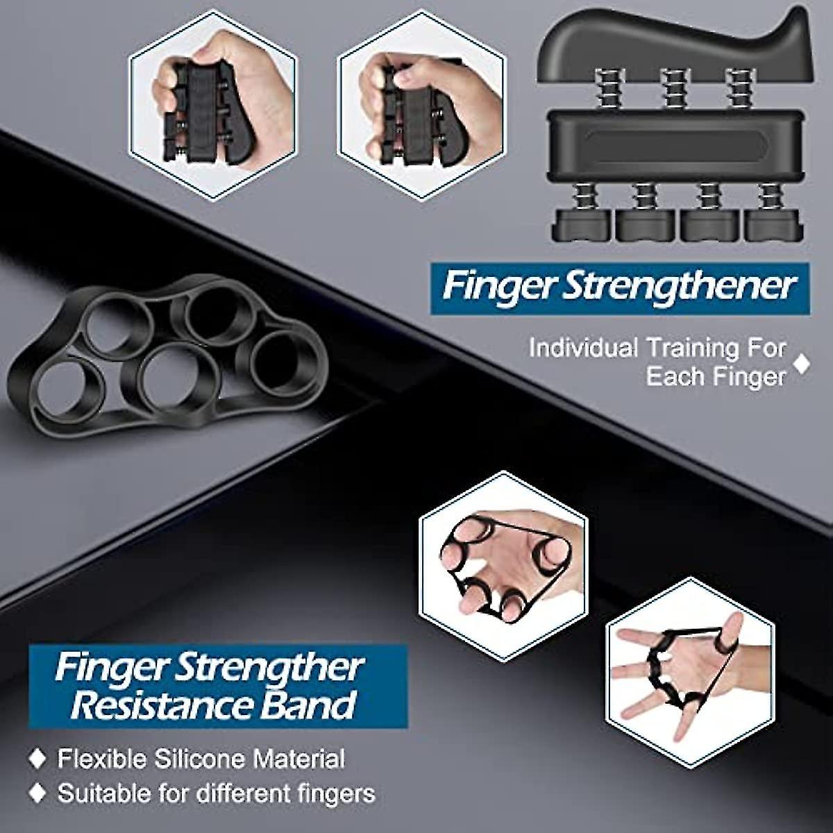 Hand Grips Strengthener Kit 5 Packs  Adjustable Resistance Grip Strength Equipment  Non-slip Forearm Strengthener  Hand Grip Band  Grip Ring  Stress B