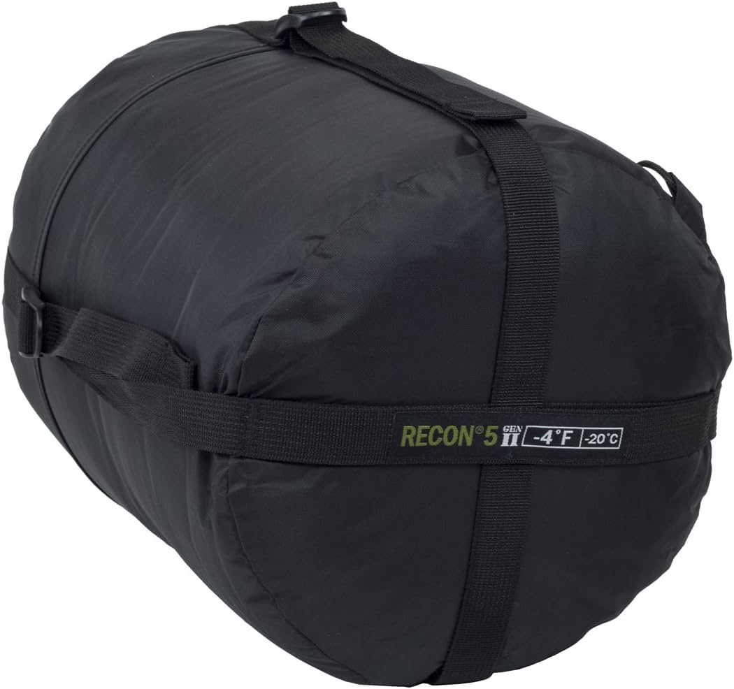 Elite Survival Systems Recon 5 Sleeping Bag, Black, Rated to -4 Degrees Fahrenhe