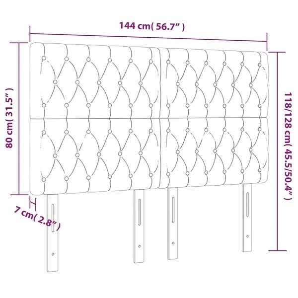 vidaXL LED Headboard Dark/Light Gray Fabric - - 37421103