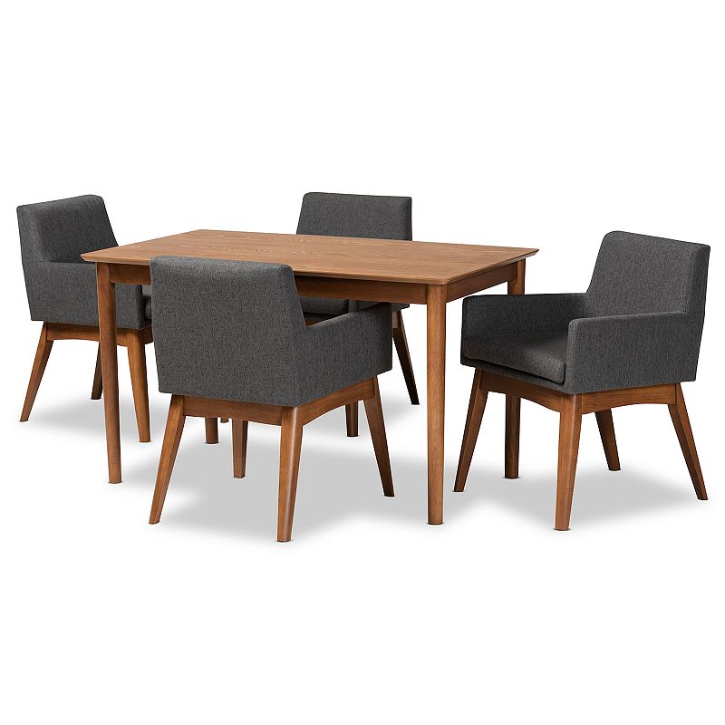 Baxton Studio Dorina Dining Table and Chair 5-piece Set