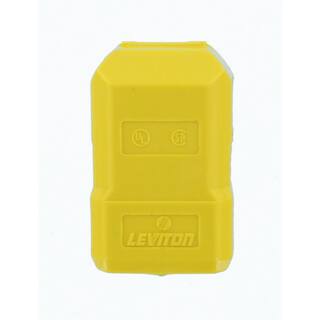 Leviton 20 Amp 125-Volt Python Straight Blade Angle Grounding Plug Yellow 5356-VA