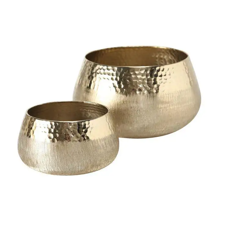 Customized Size Gold Metal Planters for Garden Home Decorative Plant Custom Shape Flower Pot Luxury Floor Planter