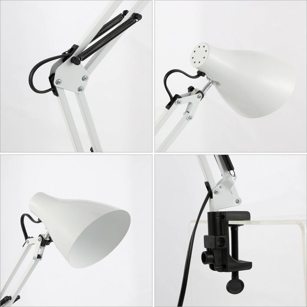 Odile Classic Industrial Adjustable Articulated Clamp on Task Lamp includes Led Light Bulb Jonathan Y