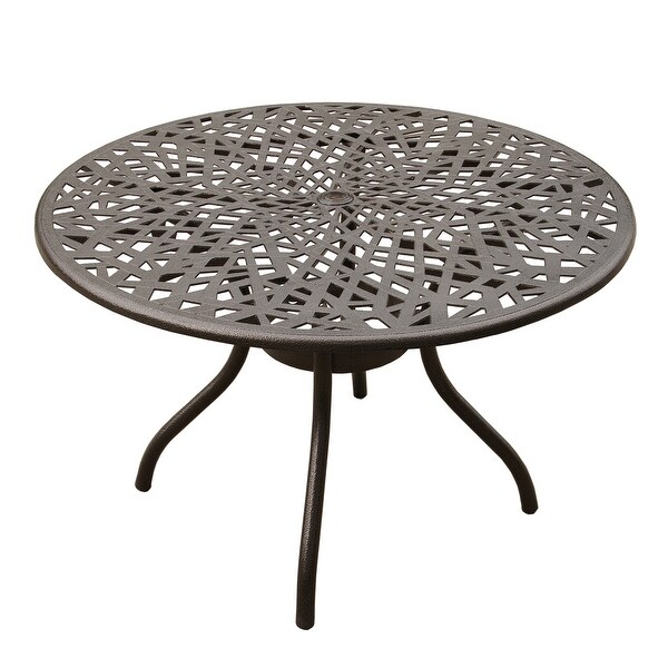 Modern Outdoor Mesh 48in Aluminum Round Patio Dining Table