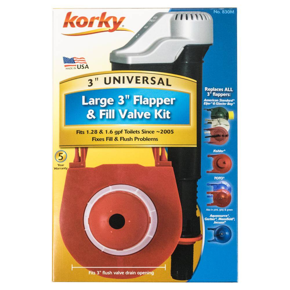 Korky QuietFILL Platinum Fill Valve and 3 in. Flapper Kit 830MCM