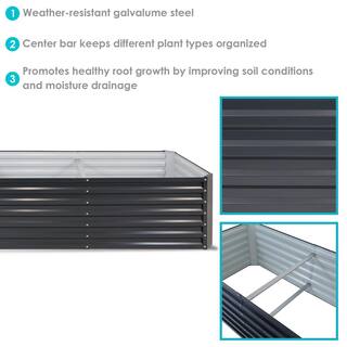 Sunnydaze Decor Sunnydaze 71 in. x 35.5 in. Dark Gray Galvalume Galvanized Steel Raised Garden Bed HST-784