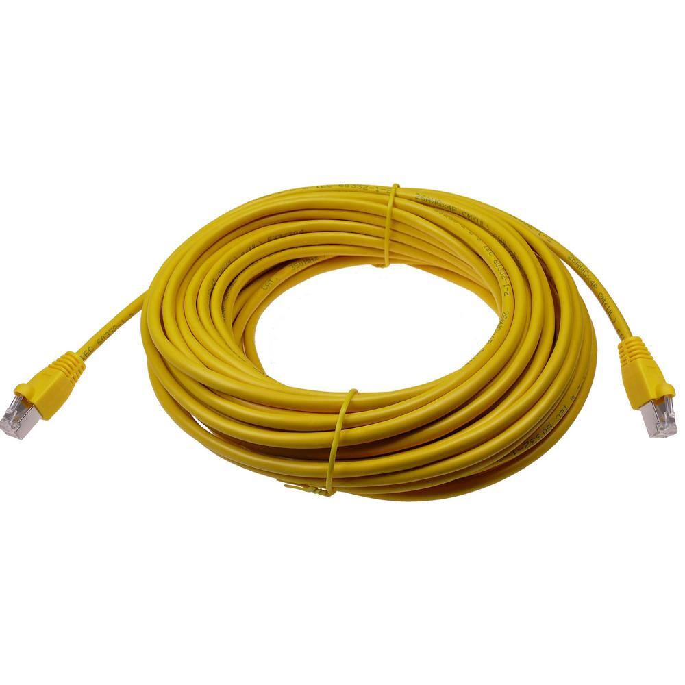 NTW 50 ft. Cat6a Snagless Shielded (STP) Network Patch Cable Yellow 345-S6A-050YL