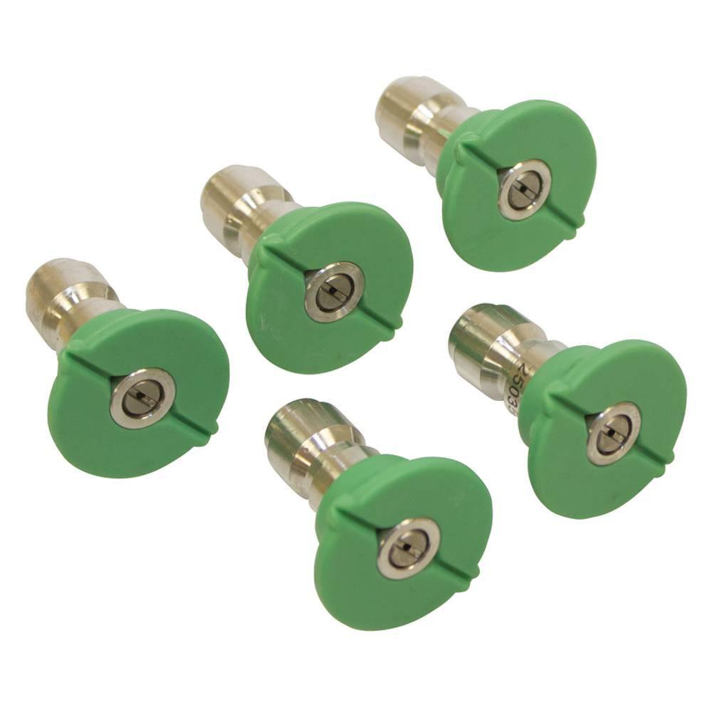 STENS Tip Size 14 in. Green Pressure Washer Nozzle Size 5 Spray Angle 25-Degree (5-Pack) 758-964