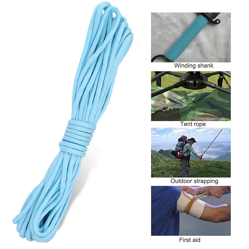 Luminous Paracord Cord Lanyard 9 Cores Outdoor Survival Glow In The Dark Parachute Rope Blue