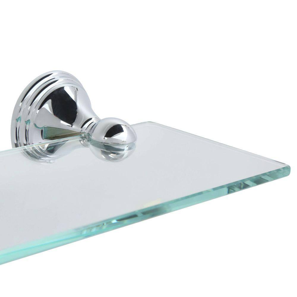 MOEN Preston 19 in. W Glass Bath Shelf in Chrome DN8490CH