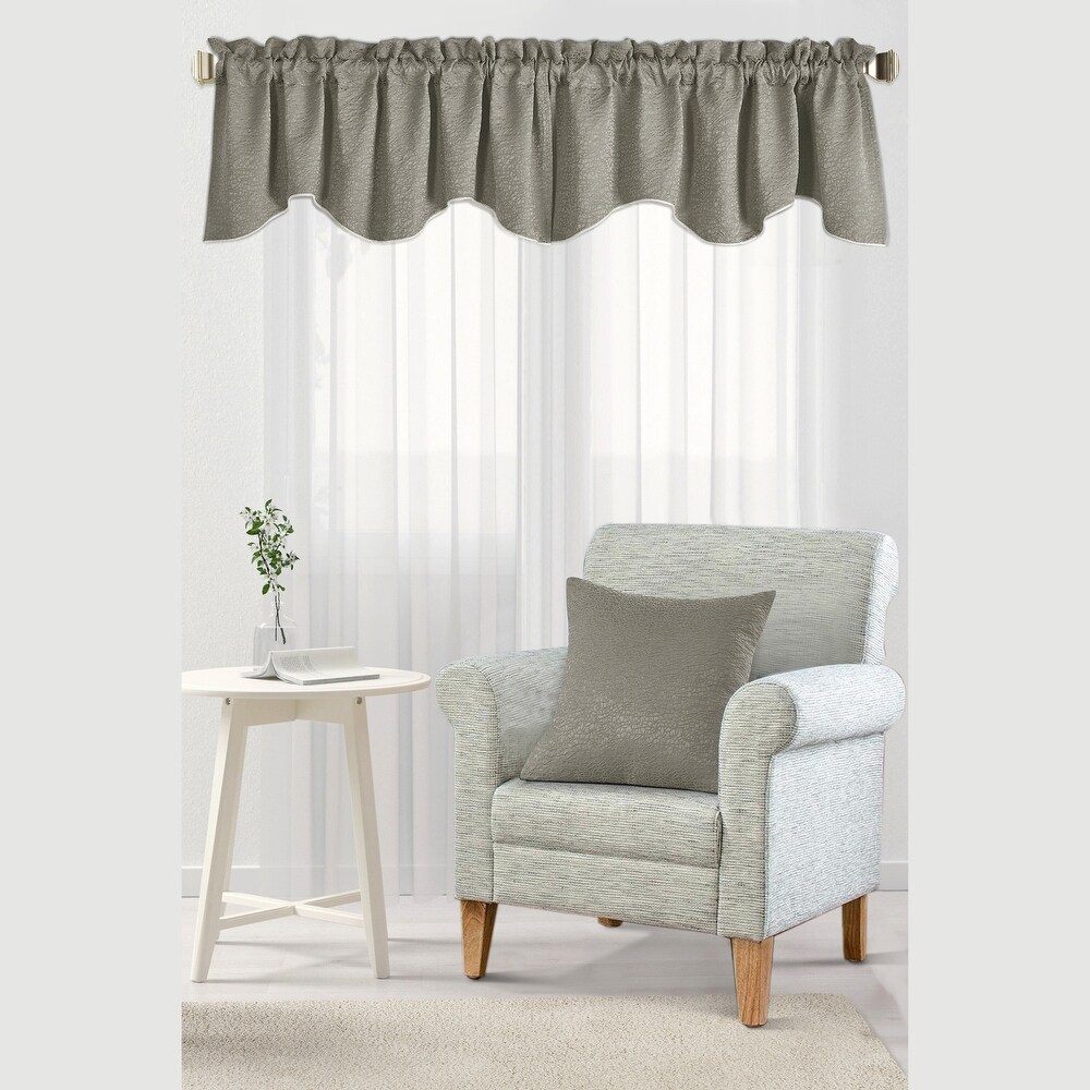 Peralta Jacquard Chenille Window Valance and Pillow Shell Set