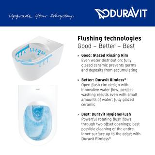 Duravit Happy D.2 1-piece 0.92 GPF Dual Flush Elongated Toilet in. White (Seat Included) D4102100