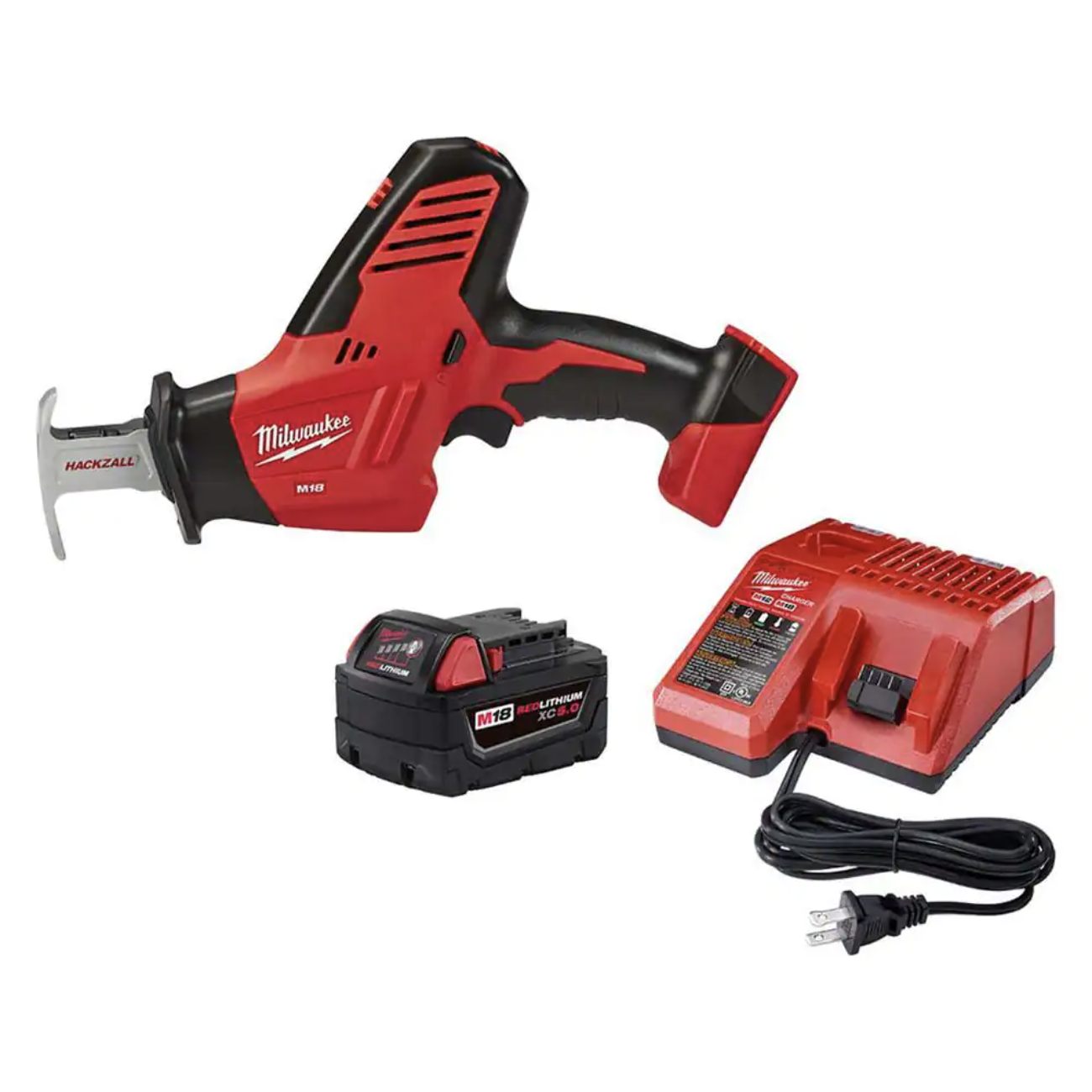 Milwaukee M18 18V Lithium-Ion Cordless Hackzall Reciprocating Saw with M18 Starter Kit