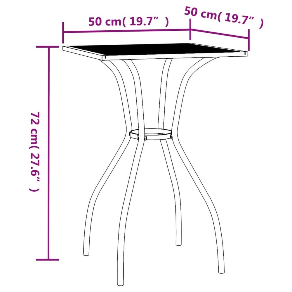 vidaXL Patio Table Anthracite 19.7\