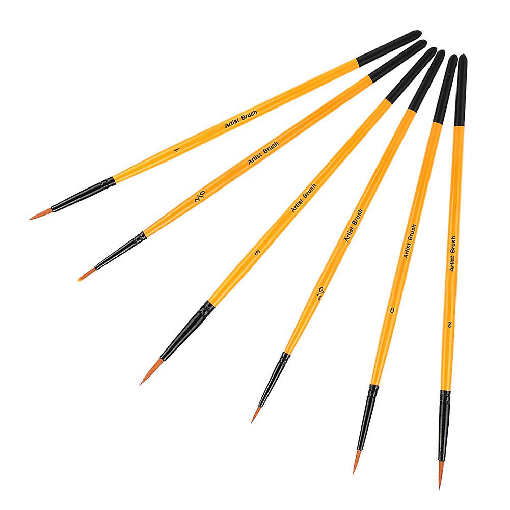 6pcs/set Nylon Hair Paint Brush Tool For Art School Watercolor Acrylic Painting Supplies