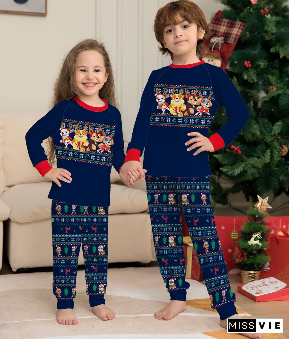 Christmas Pattern Two-Piece Parent-Child Family Suit