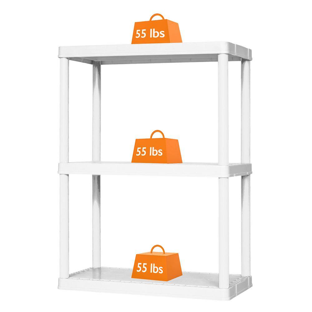 GRACIOUS LIVING 3 Shelf Storage Unit Organizers for Home or Garage White (3 Pk) 3 x 91015MAX-IT-1C-54