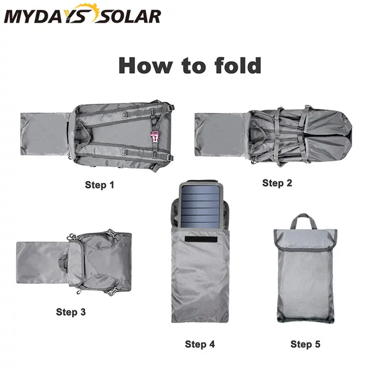 Mydays Tech 6.5W High Efficiency Emergency Chargeable Bag Solar Backpack for Outdoor Hiking Camping Photographing Work School