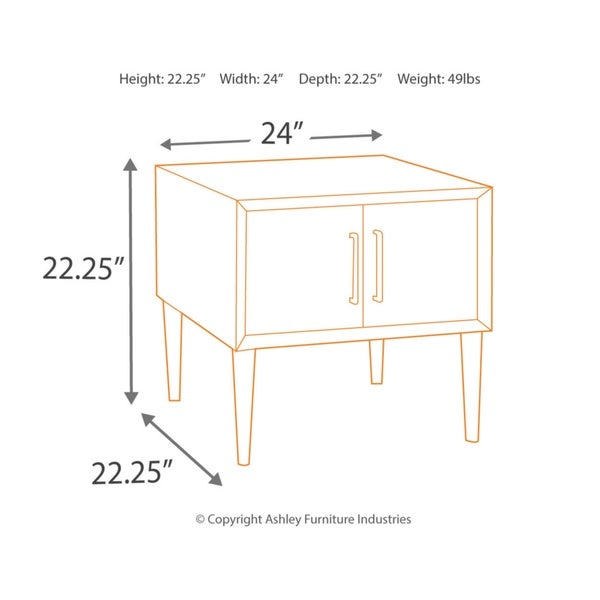 Kisper Dark Brown Square End Table