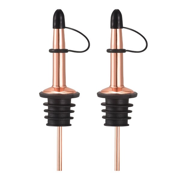 2x Stainless Steel Liquor Pourer Wine Oil Bottle Pour Spout， Rose Gold - Rose Gold