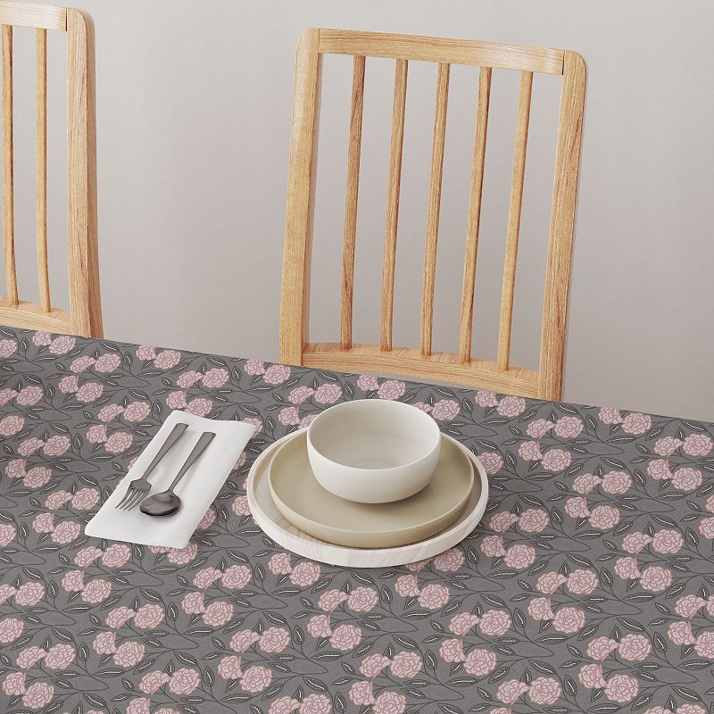 Rectangular Tablecloth， 100% Cotton， 52x104， Floral 55