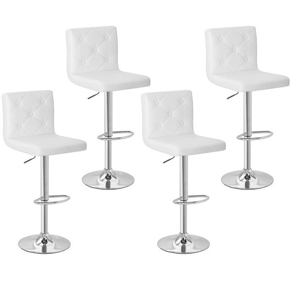 Javlergo Set of 4 Bar Stools Adjustable Swivel Counter Height Barstools with Back