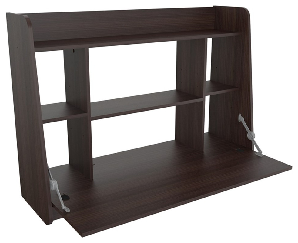 Home Square 2 Piece Set with Wall Mounted Floating Desk  ampCorner Bookcase   Transitional   Bookcases   by Homesquare  Houzz