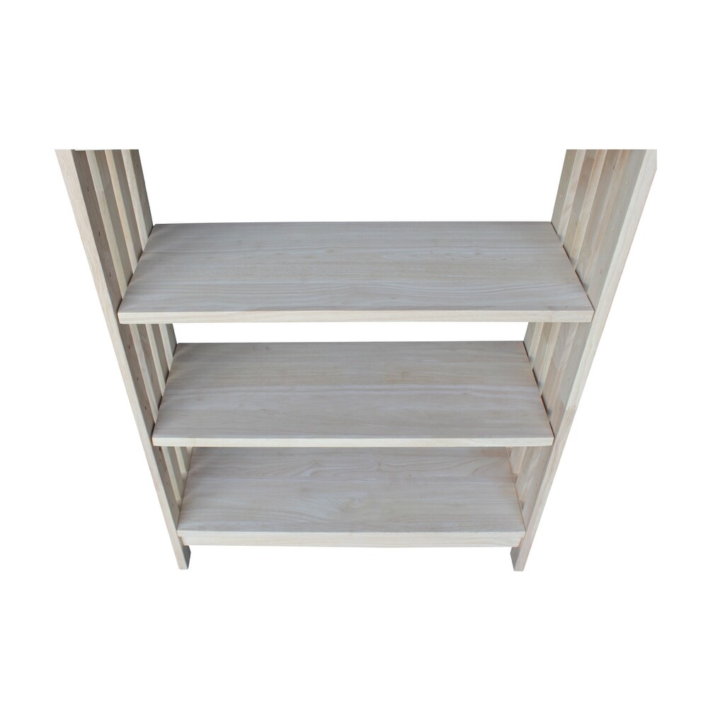 Unfinished Hardwood 3 shelf Mission Style Unit