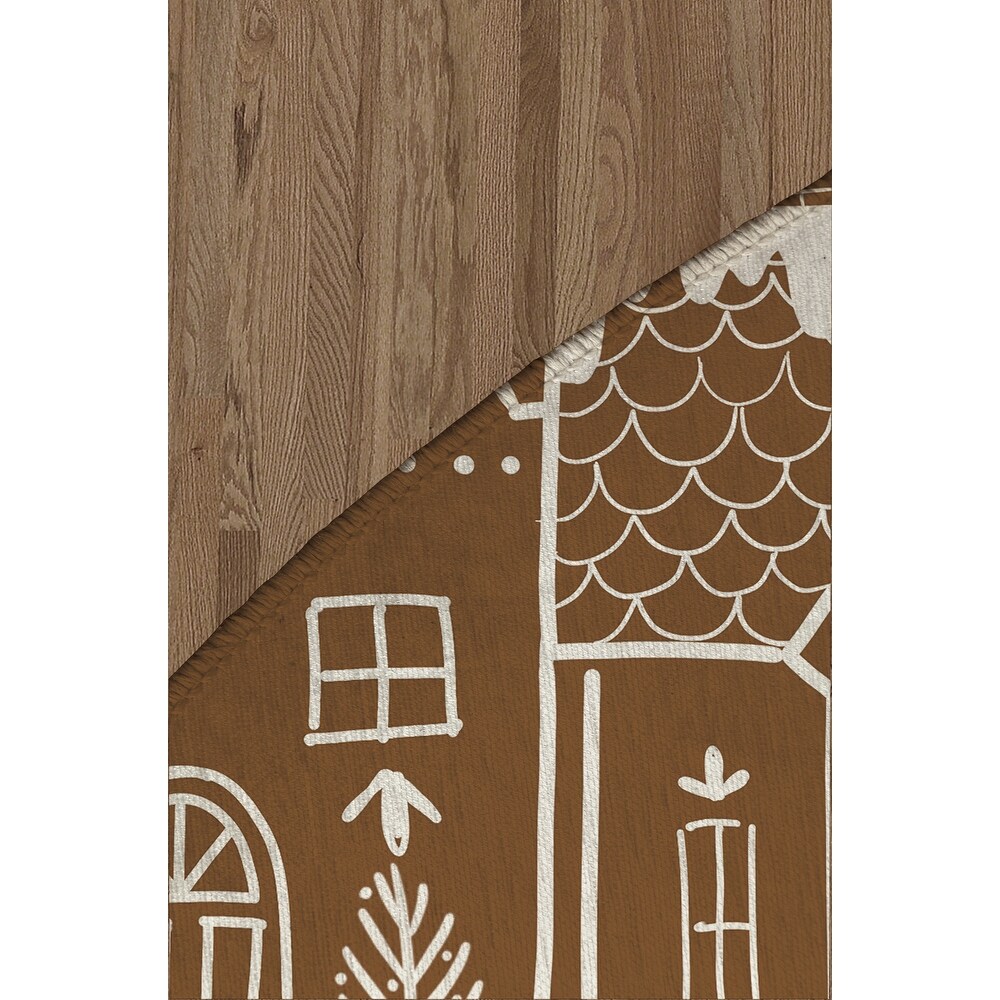 GINGERBREAD VILLAGE CHOCOLATE Doormat By Kavka Designs