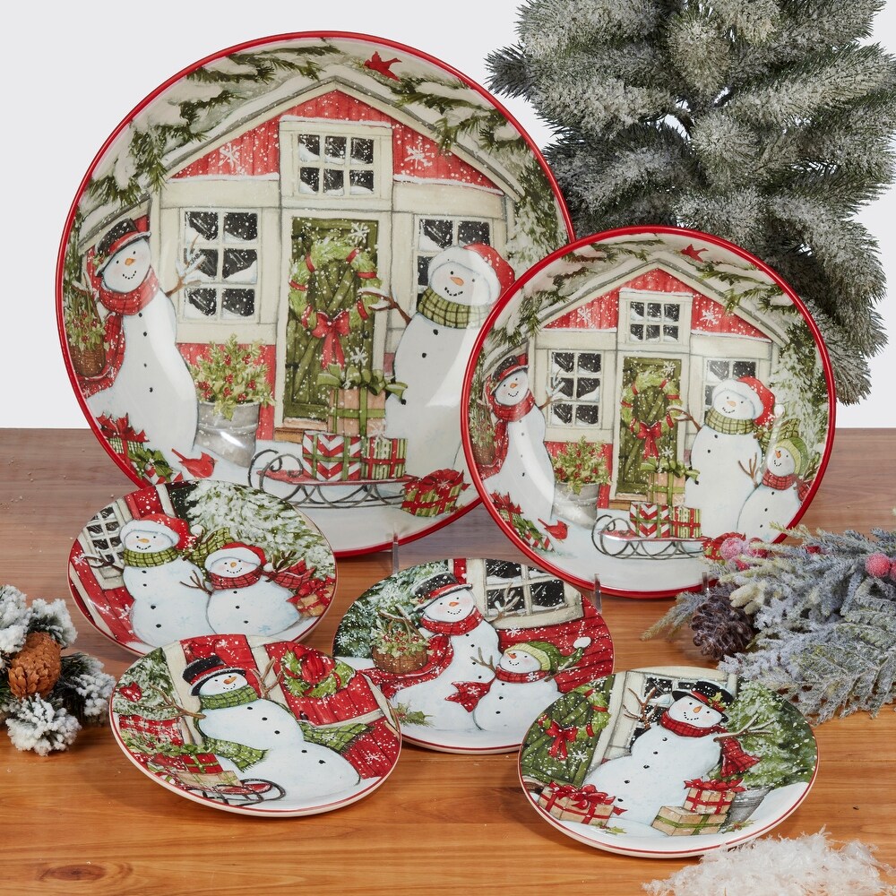 Certified International Snowman's Farmhouse 16 Pc. Dinnerware Set  Service for 4