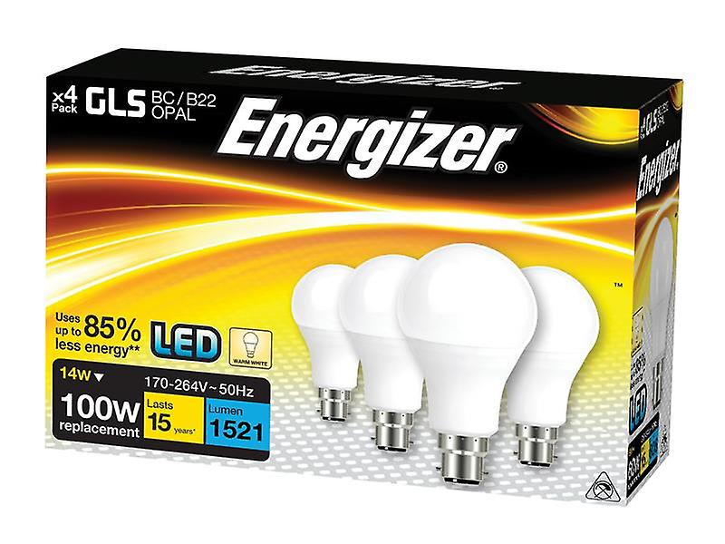 Energizer LED BC (B22) Opal GLS Non-Dimmable Bulb Warm White 1521 lm 12.5W (x4)