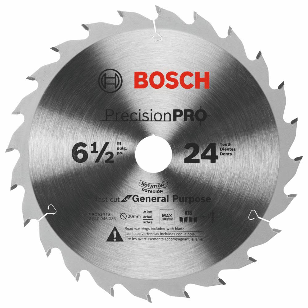 Bosch 6-1/2 In. 24-Tooth Precision Pro Series Track Saw Blade PRO624TS from Bosch