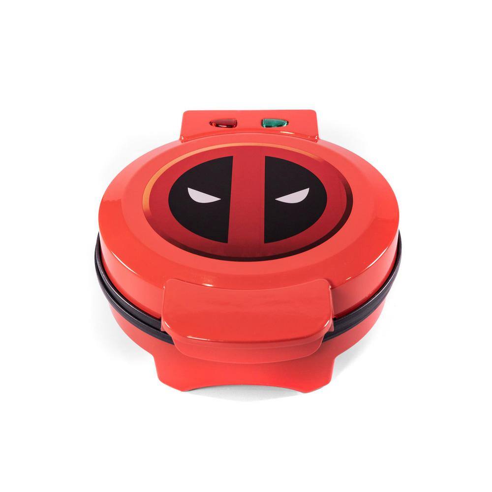 Uncanny Brands 900-Watt Marvel's Deadpool Round Red American Waffle Maker WM1-MVX-DPL