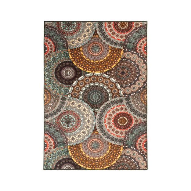 Bohemian Medallion Non slip Washable Indoor Outdoor Area Rug By Blue Nile Mills