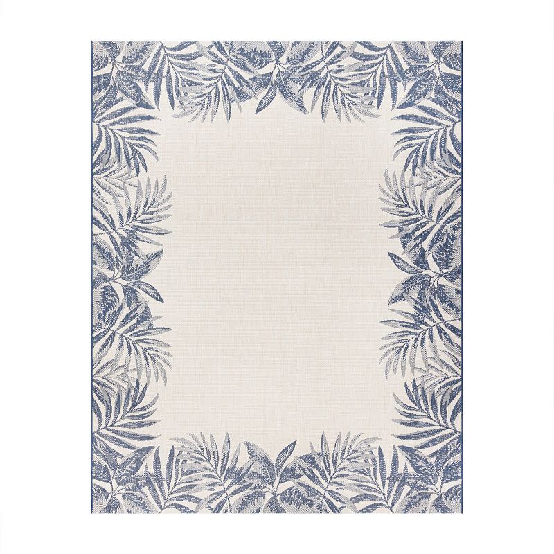 Gertmenian Avenue 33 Paseo Tropic Leaves Indoor/Outdoor Framed Rug