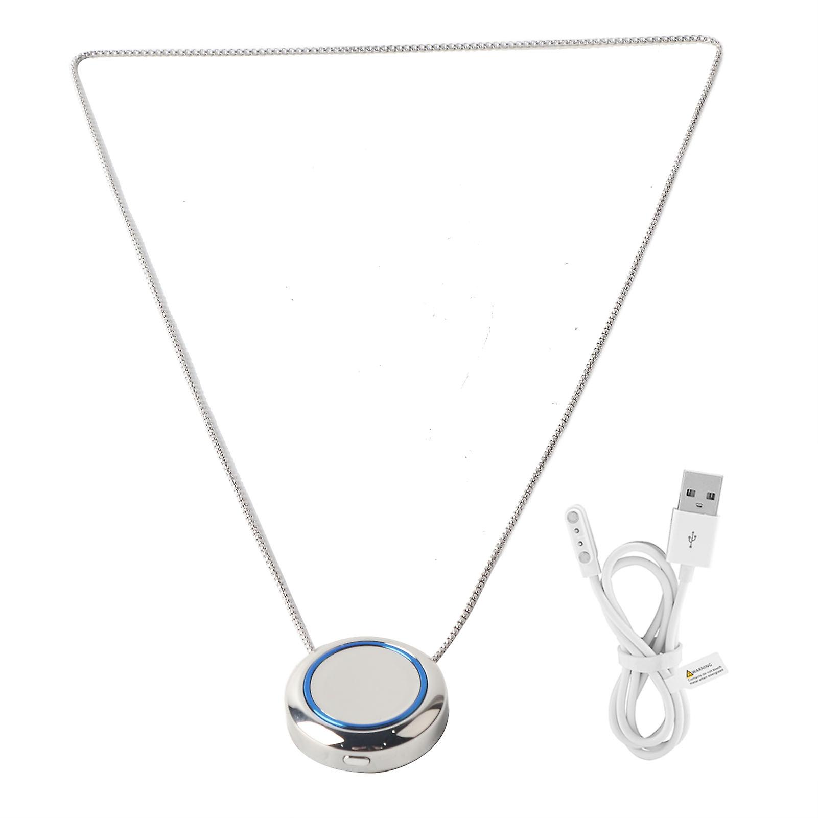 Portable Air Purifier Personal Mini Usb Necklace Lonic Air Purifier Removes Smoke (silver)