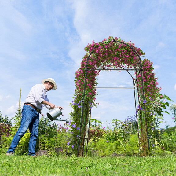 Costway 52481967 7.5 Feet Garden Arch Trellis with...