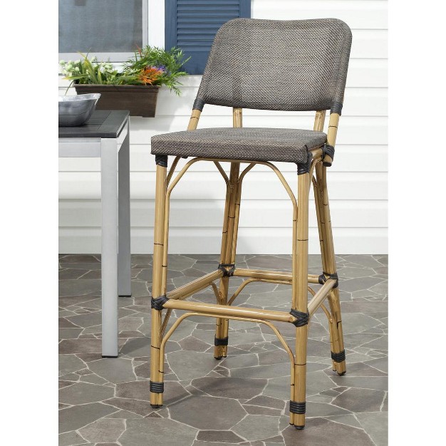 Deltana Bar Stool Brown indoor outdoor Safavieh