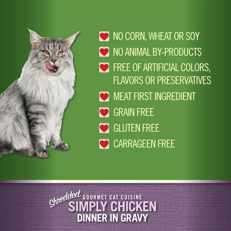 Scrumptious Cat Shredded Chicken in Gravy Canned Cat Food