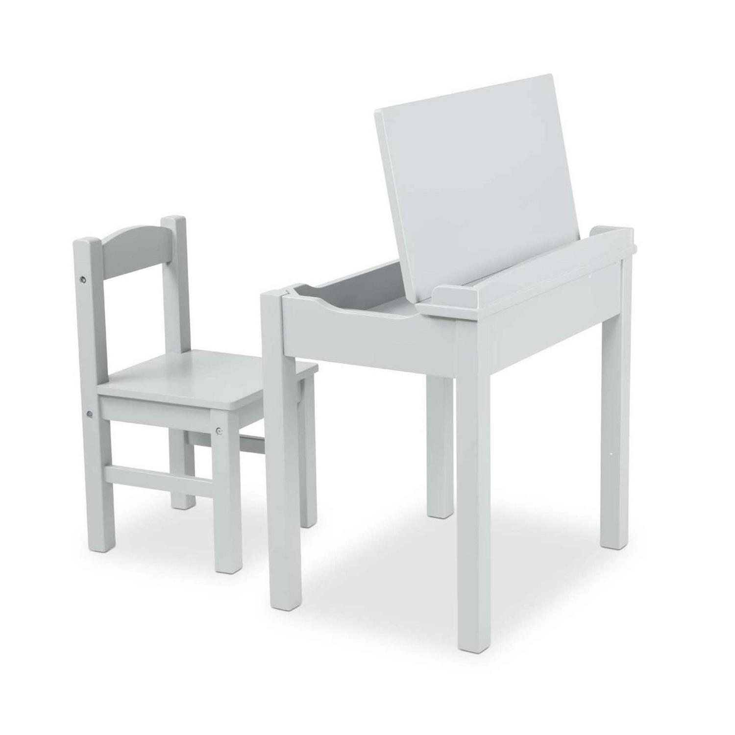 Melissa and Doug Wooden Lift-Top Desk and Chair  Gray