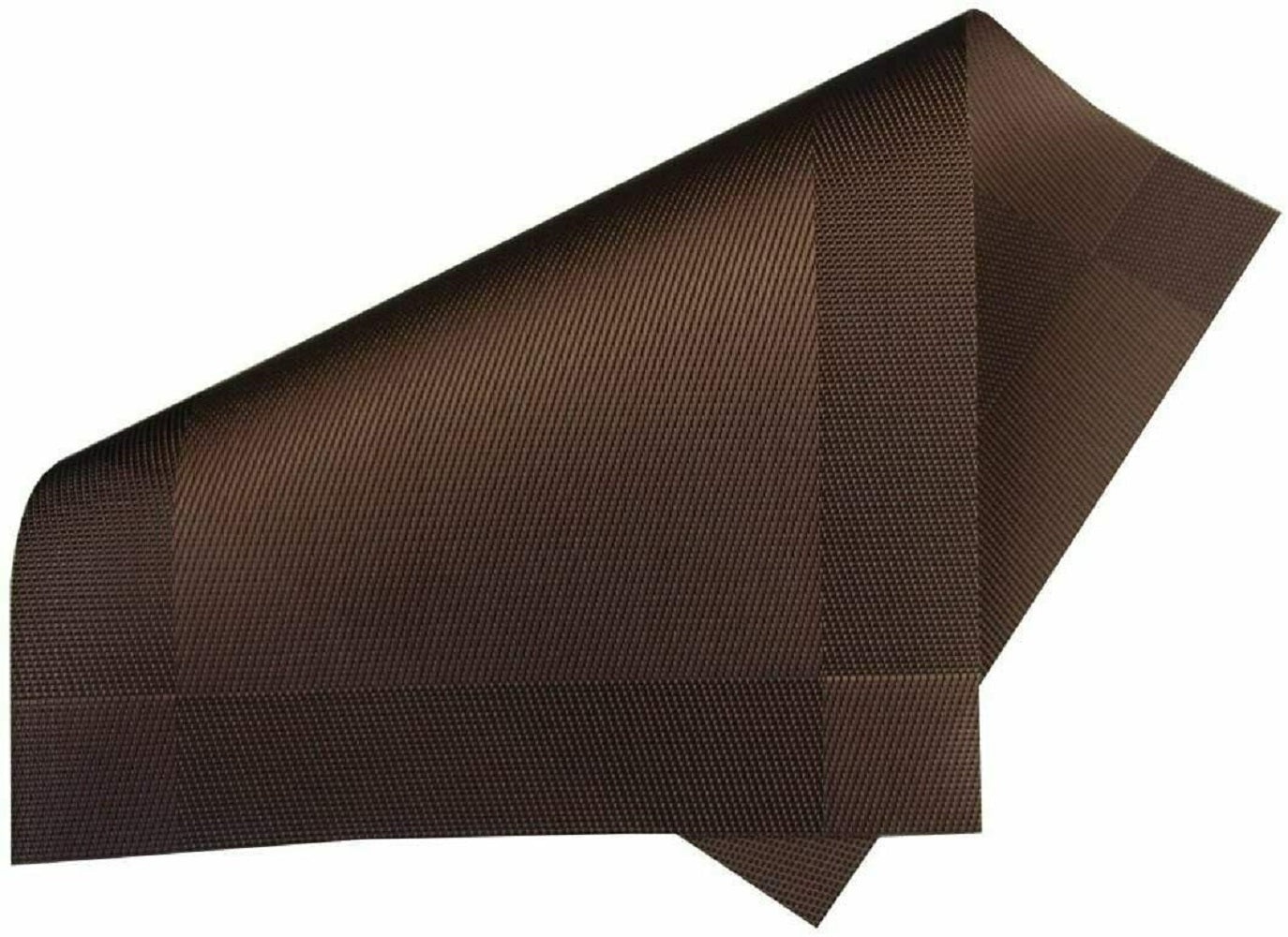 Miumaeov Placemats Set of 4 Washable Coffee Heat-Resistant Woven Vinyl PVC Table Mats for Kitchen Dining Table Brown