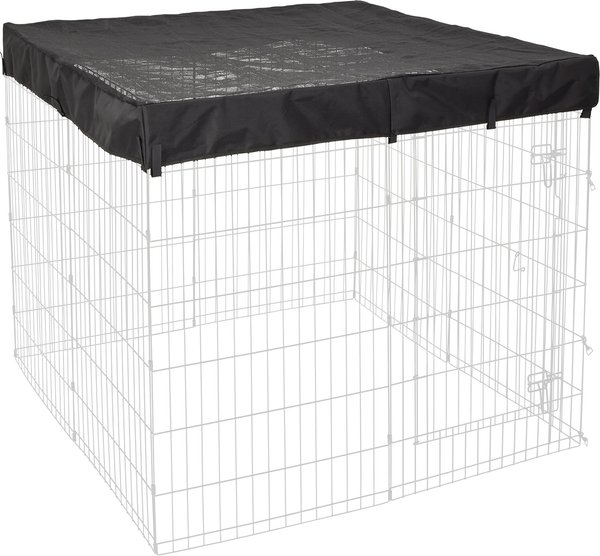 MidWest Exercise Pen Top Fabric Mesh Sunscreen Accessory， Square Configuration， Black