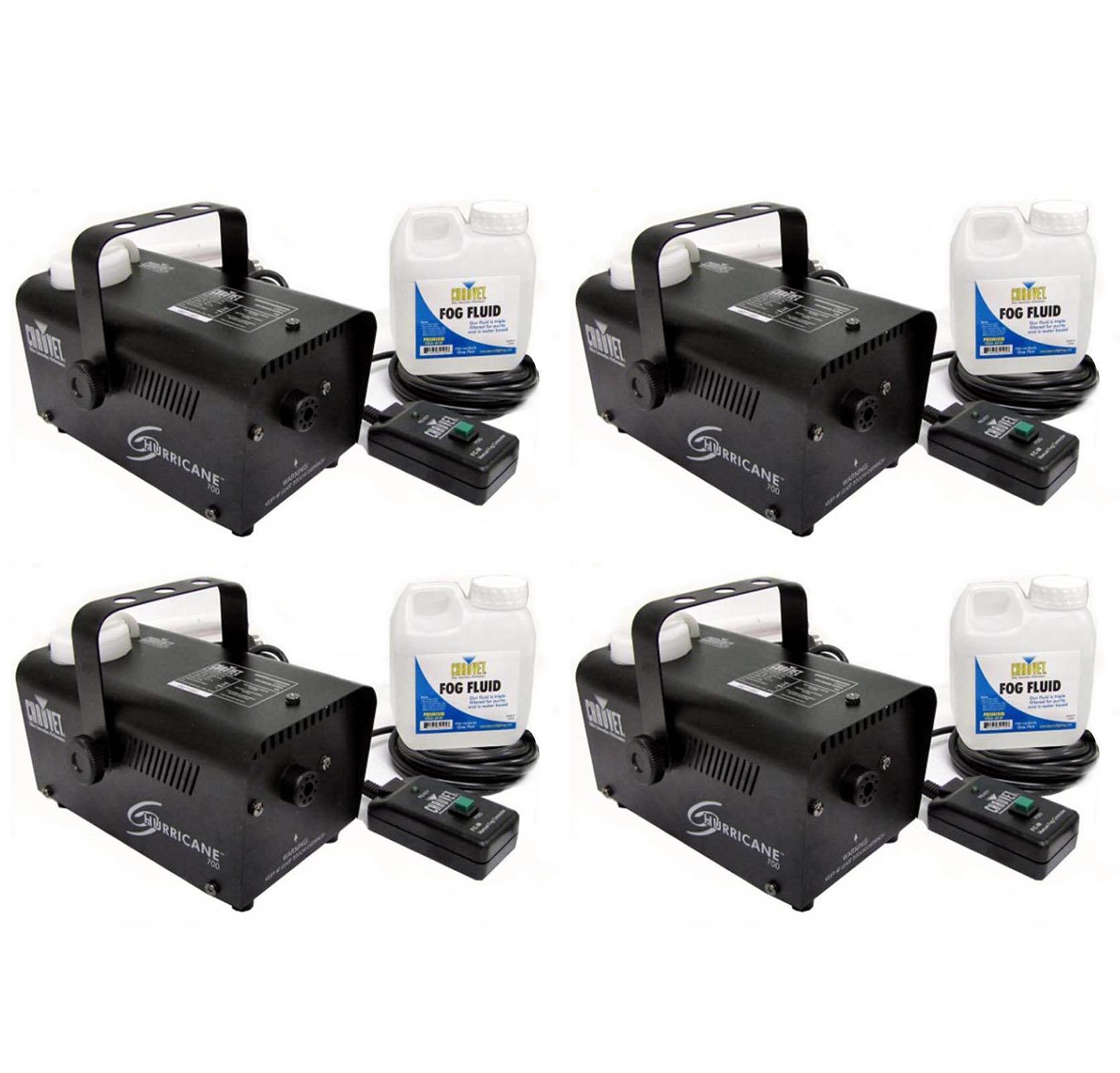 (4) Chauvet Halloween DJ Fog Smoke Machines w/ Fog Fluid & Wired Remote | H-700