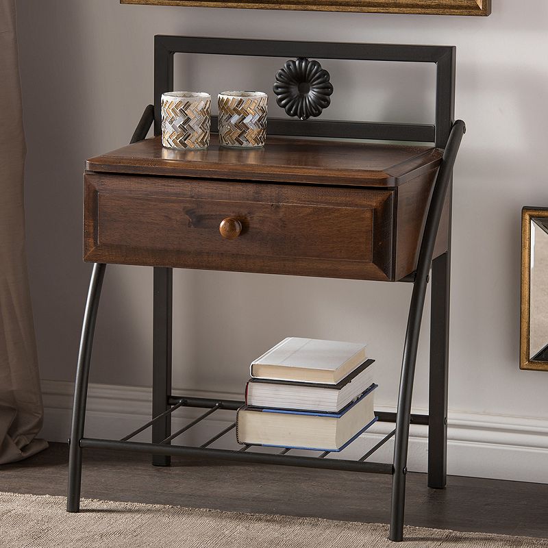 Baxton Studio Jevenci Vintage Industrial Nightstand