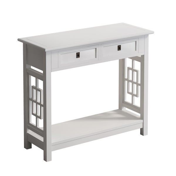 Entryway Console Table with 2 Drawers and Bottom Shelf